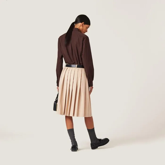 Women Shirts And Tops Miu Miu Poplin Shirt Cocoa Brown Women Shirts And Tops Miu Miu Poplin Shirt Cocoa Brown