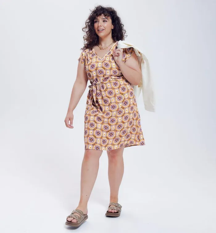 Women Short Dress 8211 Ecru Print Promod Dresses Women Short Dress 8211 Ecru Print Promod Dresses