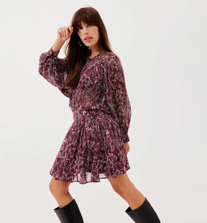 Women Short Patterned Boho Skirt 8211 Multicolour Print Promod Skirts