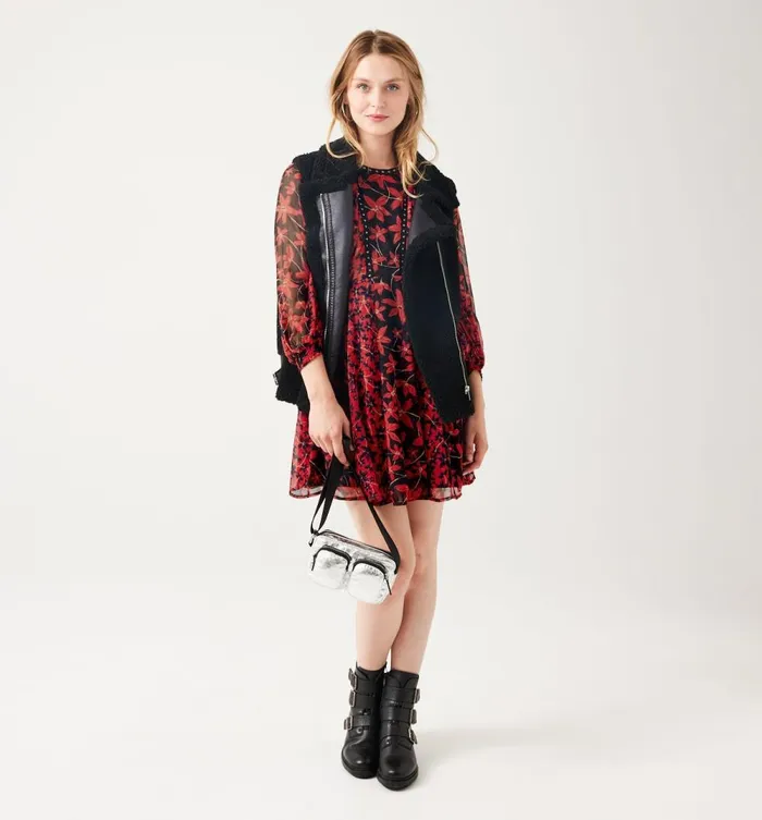 Women Short Patterned Dress 8211 Red Print Promod Dresses Women Short Patterned Dress 8211 Red Print Promod Dresses