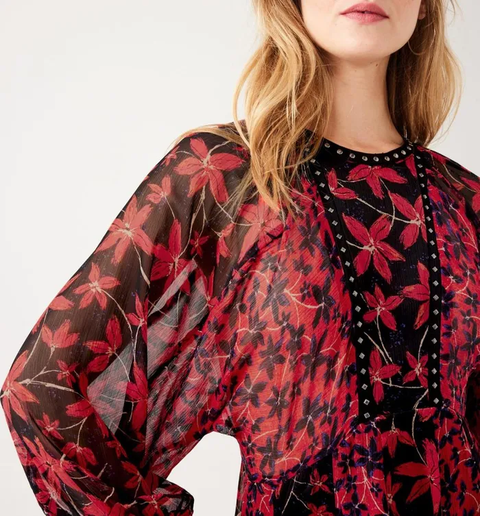 Women Short Patterned Dress 8211 Red Print Promod Dresses Women Short Patterned Dress 8211 Red Print Promod Dresses
