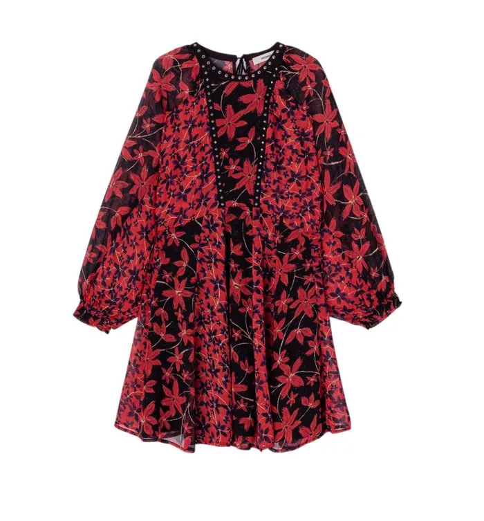 Women Short Patterned Dress 8211 Red Print Promod Dresses Women Short Patterned Dress 8211 Red Print Promod Dresses