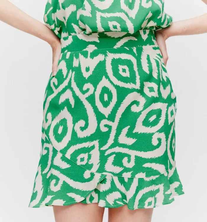 Women Short Patterned Frilly Skirt 8211 Green Print Promod Skirts Women Short Patterned Frilly Skirt 8211 Green Print Promod Skirts