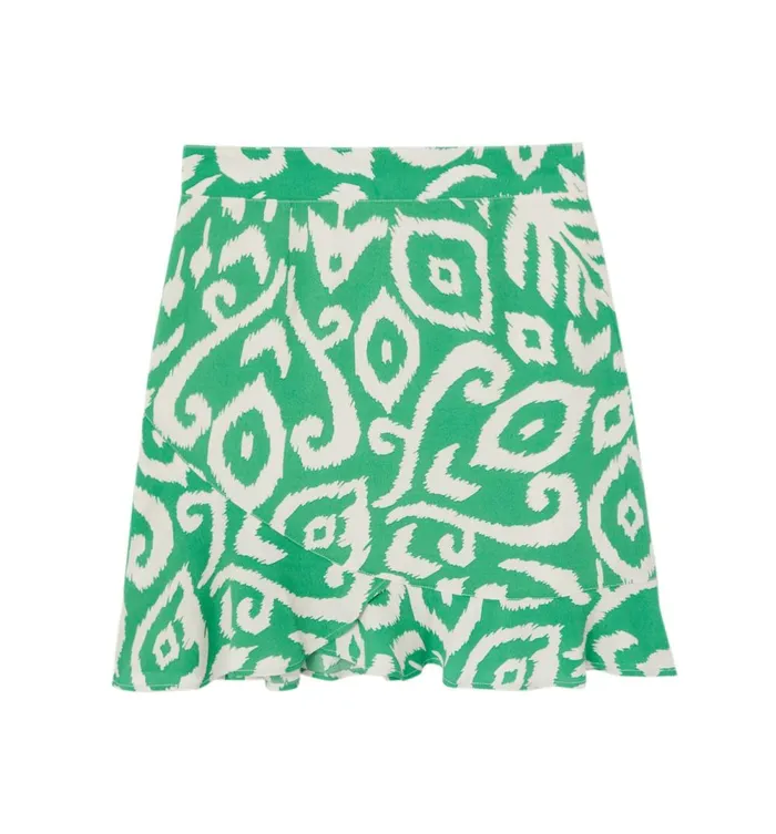 Women Short Patterned Frilly Skirt 8211 Green Print Promod Skirts Women Short Patterned Frilly Skirt 8211 Green Print Promod Skirts
