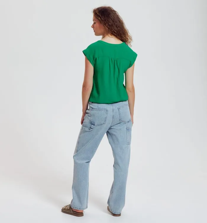 Women ShortSleeved Blouse 8211 Light Green Promod Shirts And Tunics Women ShortSleeved Blouse 8211 Light Green Promod Shirts And Tunics