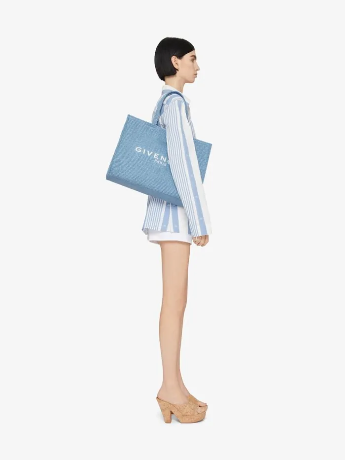Women Shoulder Bags Givenchy Medium GTote Bag In Raffia Denim Blue Women Shoulder Bags Givenchy Medium GTote Bag In Raffia Denim Blue