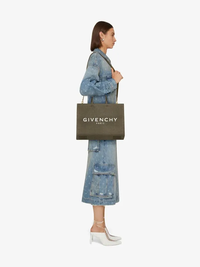 Women Shoulder Bags Givenchy Medium GTote Shopping Bag In Canvas Dark Khaki Women Shoulder Bags Givenchy Medium GTote Shopping Bag In Canvas Dark Khaki