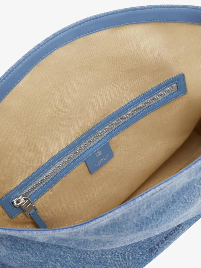 Women Shoulder Bags Givenchy Medium Voyou Chain Bag In Washed Denim Medium Blue Women Shoulder Bags Givenchy Medium Voyou Chain Bag In Washed Denim Medium Blue