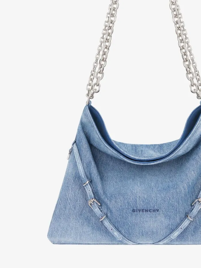 Women Shoulder Bags Givenchy Medium Voyou Chain Bag In Washed Denim Medium Blue Women Shoulder Bags Givenchy Medium Voyou Chain Bag In Washed Denim Medium Blue