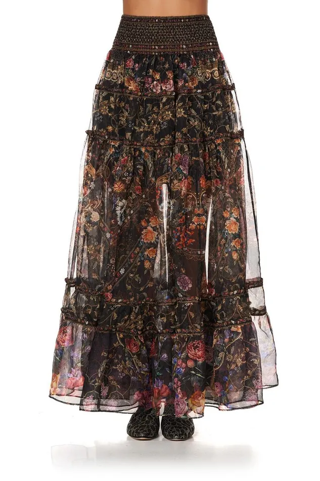 Women Skirts Camilla 4 Tiered Gathered Skirt Blushing Manor