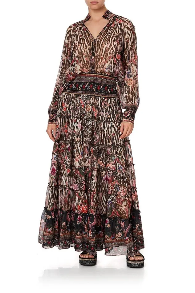 Women Skirts Camilla Shirred Waist Tiered Circle Skirt Liv A Little