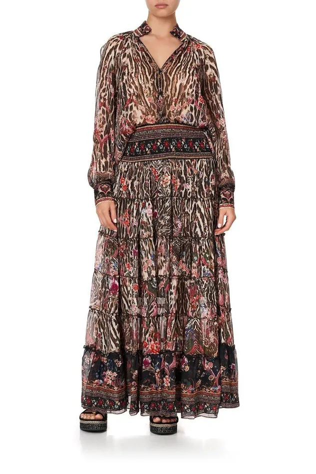 Women Skirts Camilla Shirred Waist Tiered Circle Skirt Liv A Little