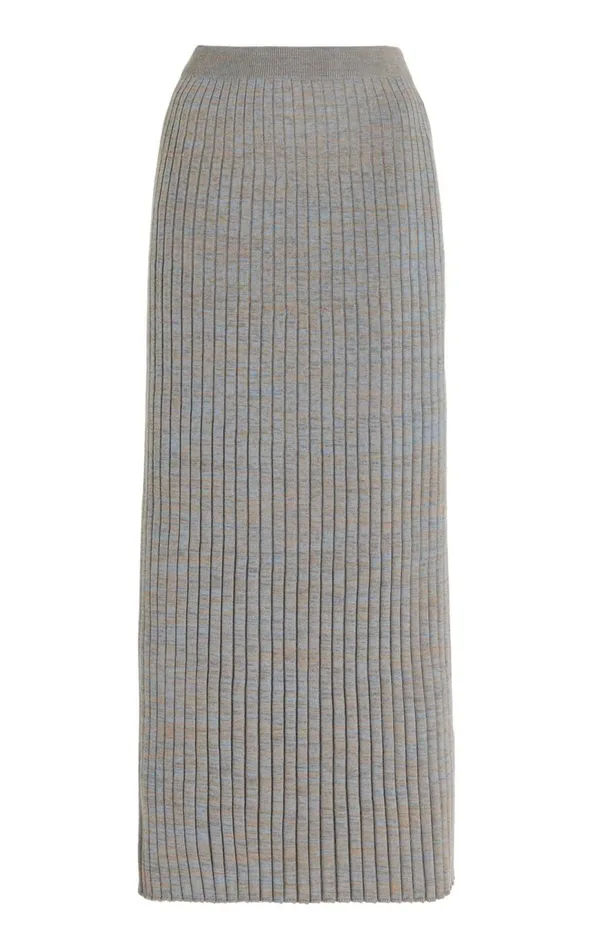 Women Skirts Gabriela Hearst Conti Knit Skirt In Light Blue Melange Cashmere
