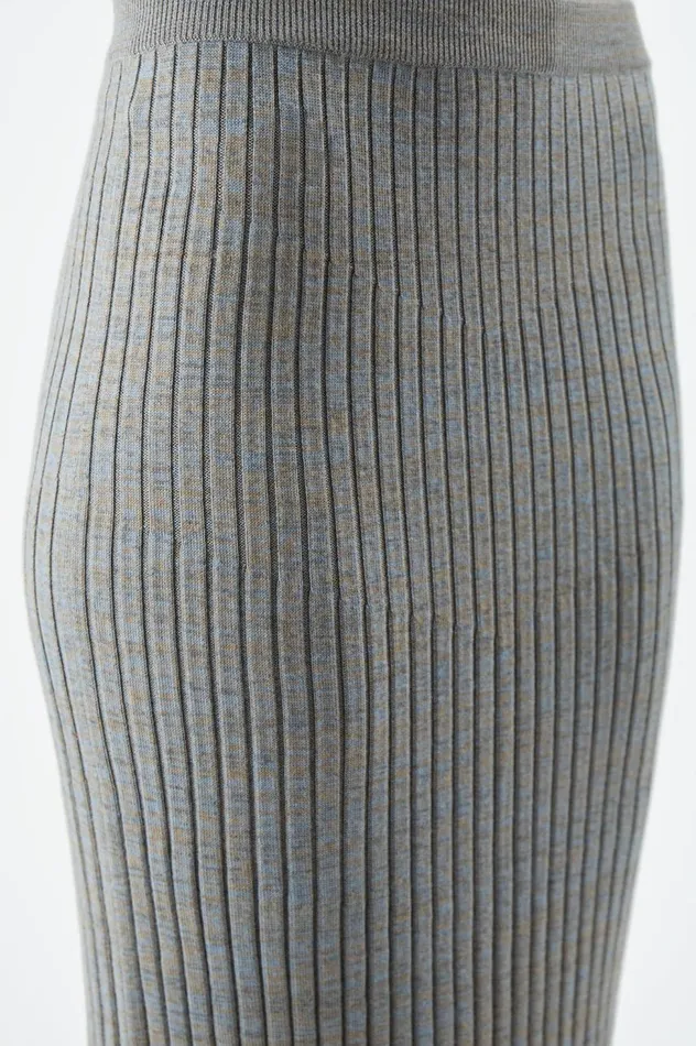 Women Skirts Gabriela Hearst Conti Knit Skirt In Light Blue Melange Cashmere