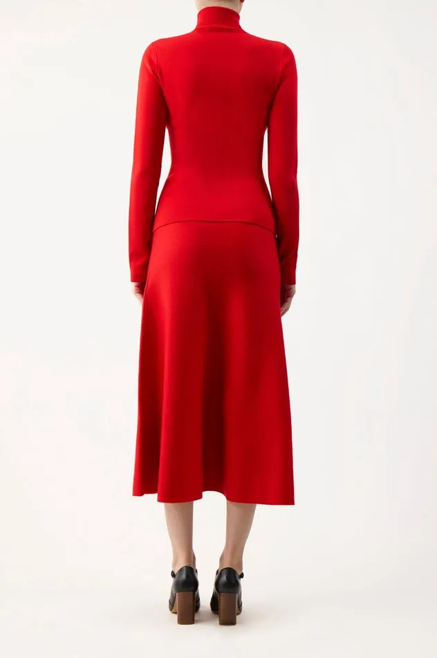 Women Skirts Gabriela Hearst Freddie Knit Skirt In Red Topaz Merino Wool Cashmere