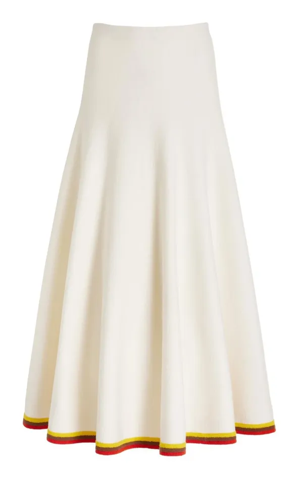 Women Skirts Gabriela Hearst Mira Knit Skirt In Ivory Multi Merino Wool