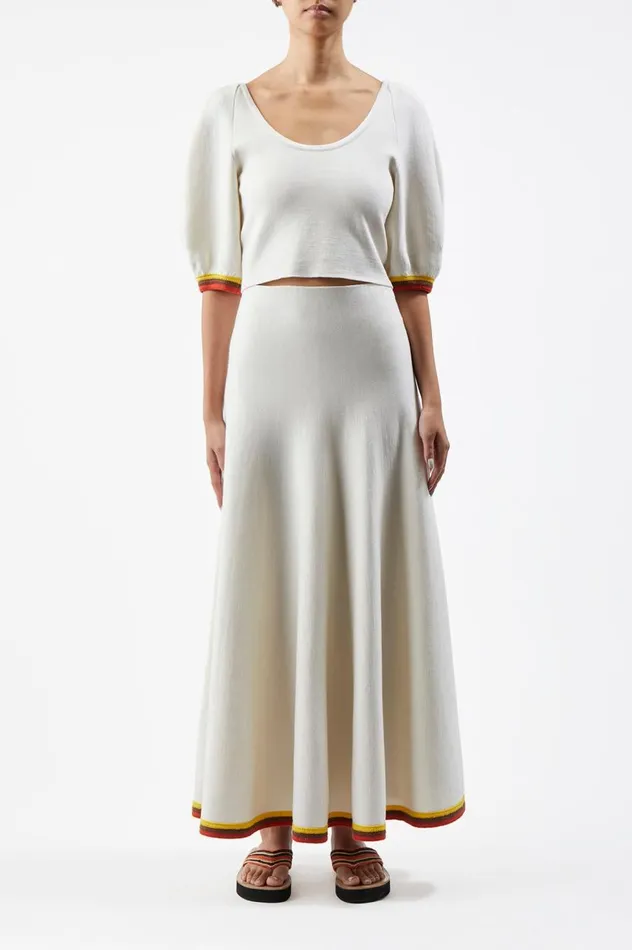 Women Skirts Gabriela Hearst Mira Knit Skirt In Ivory Multi Merino Wool