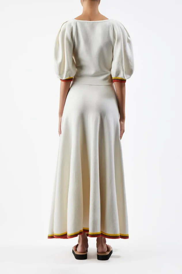 Women Skirts Gabriela Hearst Mira Knit Skirt In Ivory Multi Merino Wool