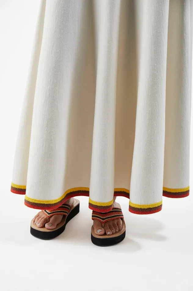 Women Skirts Gabriela Hearst Mira Knit Skirt In Ivory Multi Merino Wool