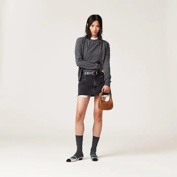 Women Skirts Miu Miu Black Denim Miniskirt Black Women Skirts Miu Miu Black Denim Miniskirt Black
