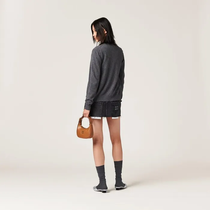 Women Skirts Miu Miu Black Denim Miniskirt Black Women Skirts Miu Miu Black Denim Miniskirt Black