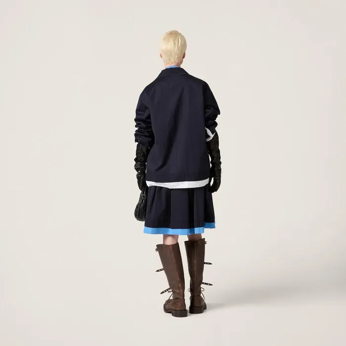 Women Skirts Miu Miu Knit And Poplin Skirt Blue Light Blue Women Skirts Miu Miu Knit And Poplin Skirt Blue Light Blue