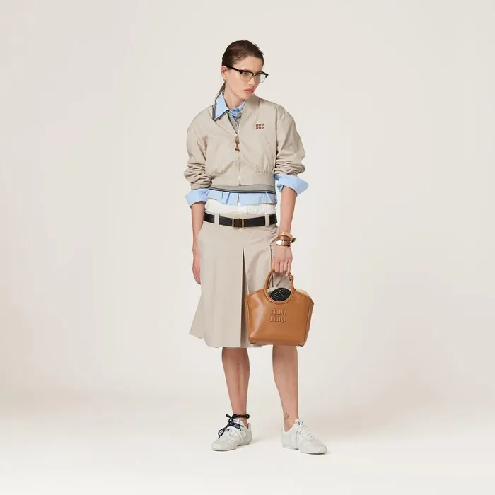 Women Skirts Miu Miu Panama Cotton Skirt Limestone Women Skirts Miu Miu Panama Cotton Skirt Limestone