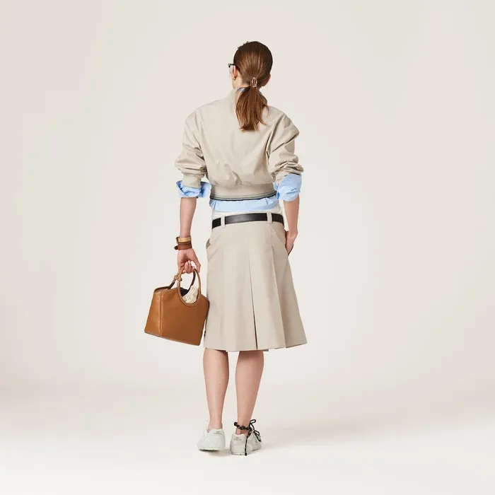 Women Skirts Miu Miu Panama Cotton Skirt Limestone Women Skirts Miu Miu Panama Cotton Skirt Limestone