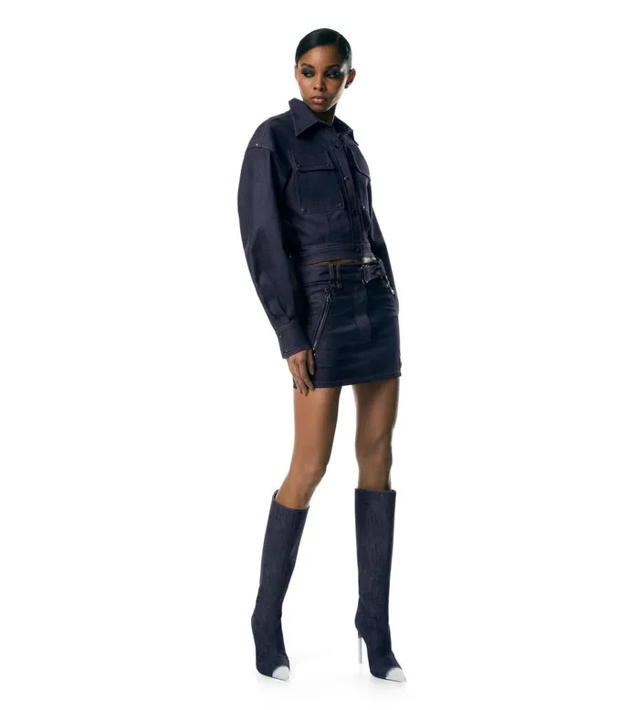 Women Skirts Tom Ford Lightweight Denim Belted Mini Skirt Dark Indigo Women Skirts Tom Ford Lightweight Denim Belted Mini Skirt Dark Indigo