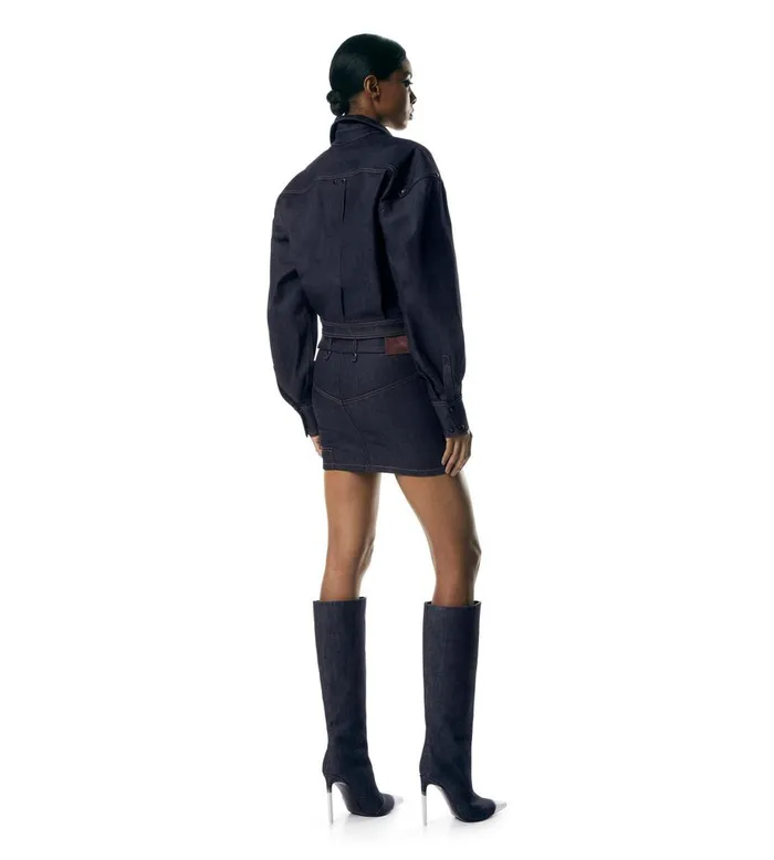 Women Skirts Tom Ford Lightweight Denim Belted Mini Skirt Dark Indigo Women Skirts Tom Ford Lightweight Denim Belted Mini Skirt Dark Indigo