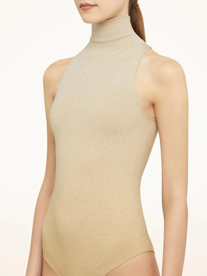 Women Sleeveless Bodies Wolford Fading Shine Body Gold Shine