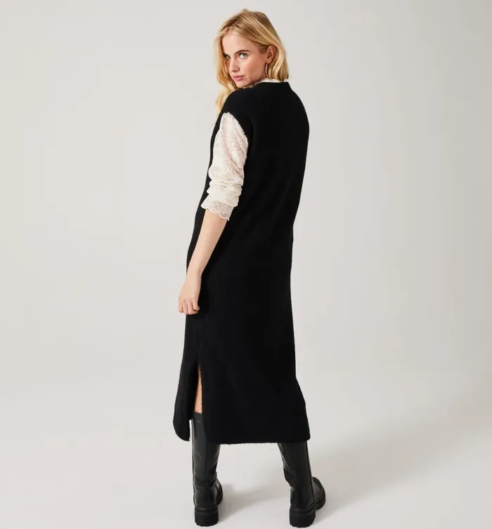 Women Sleeveless Jumper Dress 8211 Black Promod Dresses Women Sleeveless Jumper Dress 8211 Black Promod Dresses