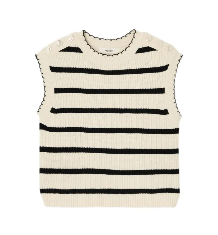 Women Sleeveless Nautical Jumper 8211 Navy Blue Stripes Promod Tops Women Sleeveless Nautical Jumper 8211 Navy Blue Stripes Promod Tops