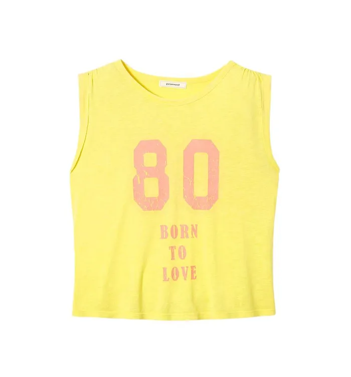 Women Sleeveless Vest Top 8211 Lemon Green Prints Promod Tops Women Sleeveless Vest Top 8211 Lemon Green Prints Promod Tops