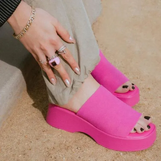 Women SLINKY30 HOT PINK Hot Pink Steve Madden Sandals Women SLINKY30 HOT PINK Hot Pink Steve Madden Sandals