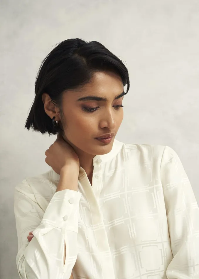 Women Sloane Silk Blouse Ivory Hobbs Tops
