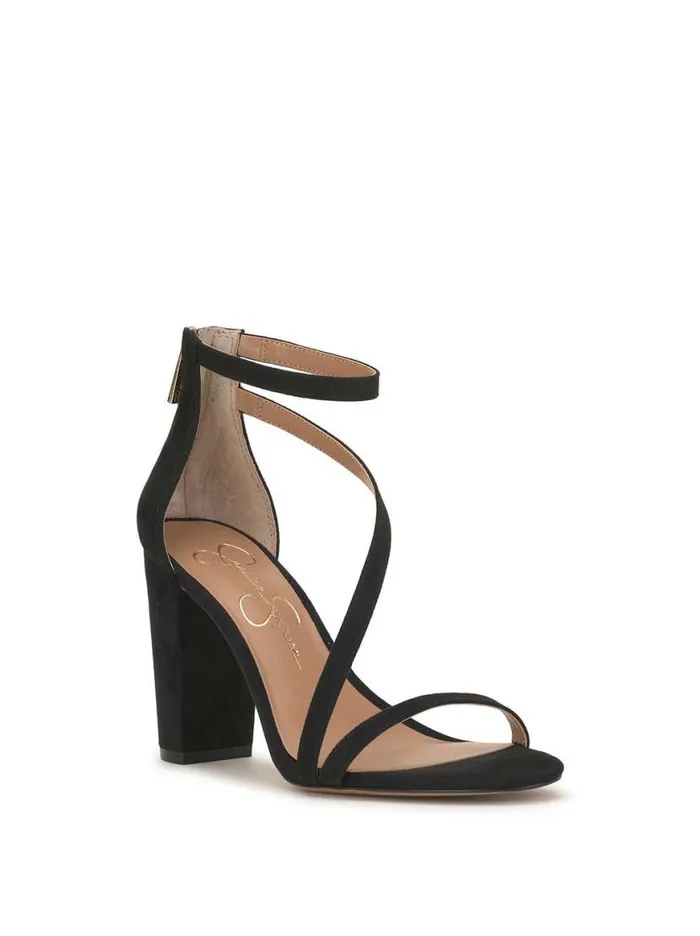 Women Sloyan High Heel Sandal In Black Suede Jessica Simpson Sandals