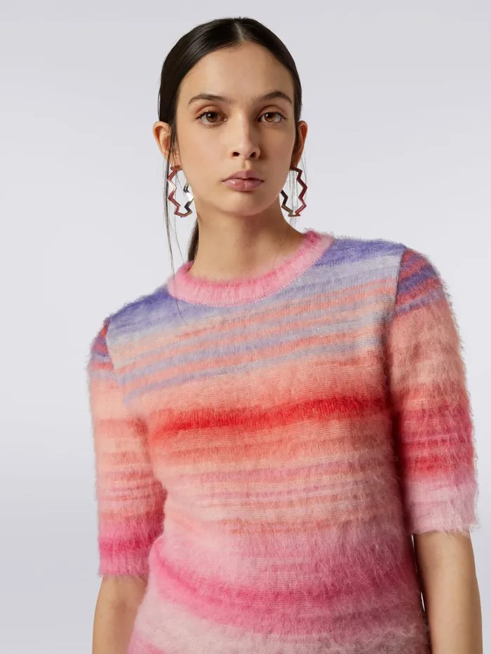 Women Slub Mohair Jumper Pink Missoni Knitwear Women Slub Mohair Jumper Pink Missoni Knitwear