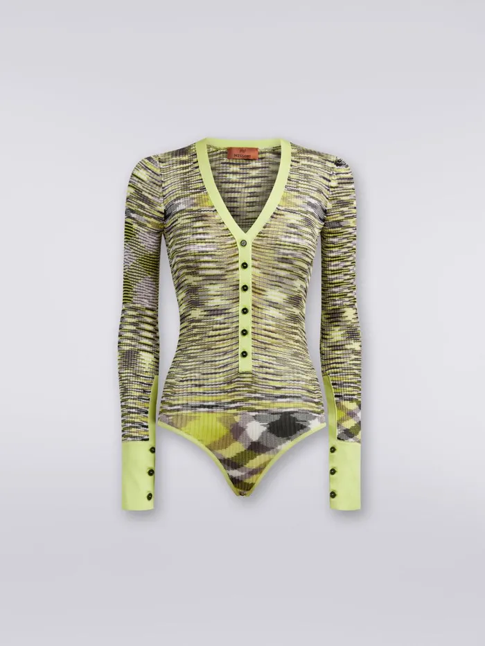 Women Slub Viscose Bodysuit Multicoloured Missoni Tshirts And Tops
