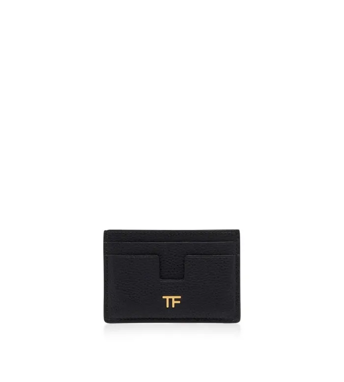 Women Small Leather Goods Tom Ford Grain Leather Classic Tf Card Holder Black