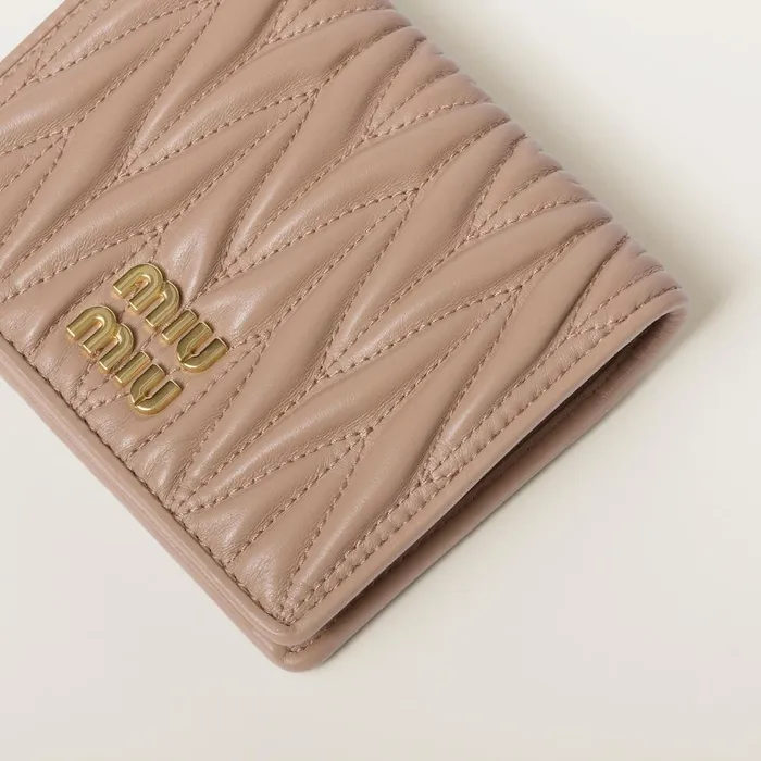 Women Small Wallets Miu Miu Small Matelass Nappa Leather Wallet Cameo Women Small Wallets Miu Miu Small Matelass Nappa Leather Wallet Cameo