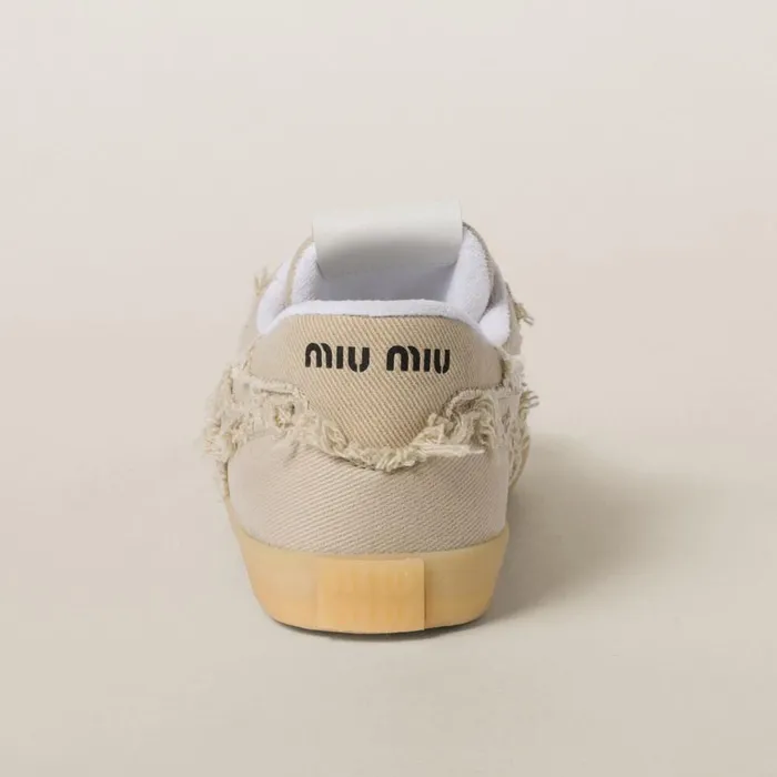 Women Sneakers Miu Miu Denim Sneakers Colonial Beige Women Sneakers Miu Miu Denim Sneakers Colonial Beige