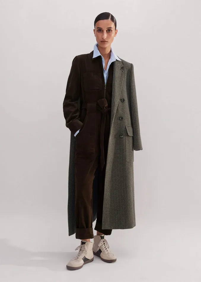 Women Soft Cord Jumpsuit Belt Warm Chocolate MEEM