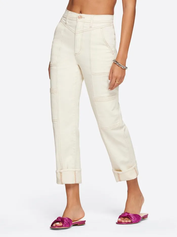 Women Straight Cargo Ankle In Ecru Jessica Simpson Bottoms