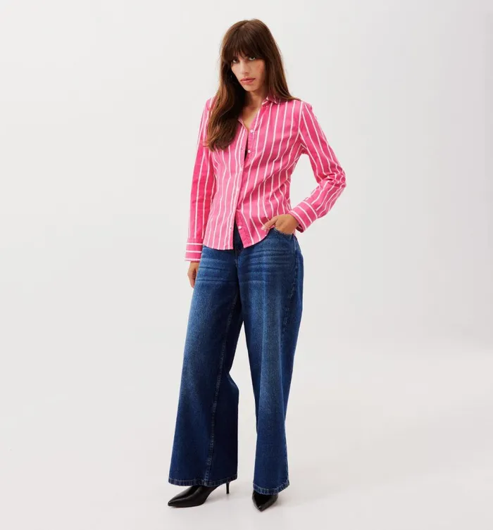Women Striped Shirt 8211 Pink Stripes Promod Shirts And Tunics Women Striped Shirt 8211 Pink Stripes Promod Shirts And Tunics