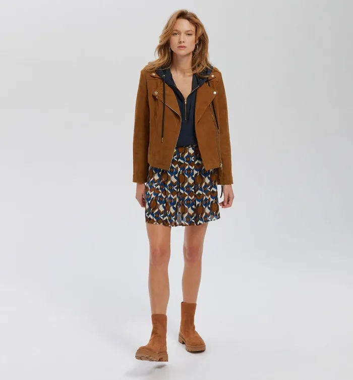 Women Suede Leather Jacket 8211 Beige Promod Jackets