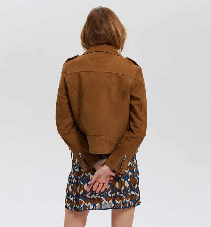 Women Suede Leather Jacket 8211 Beige Promod Jackets Women Suede Leather Jacket 8211 Beige Promod Jackets