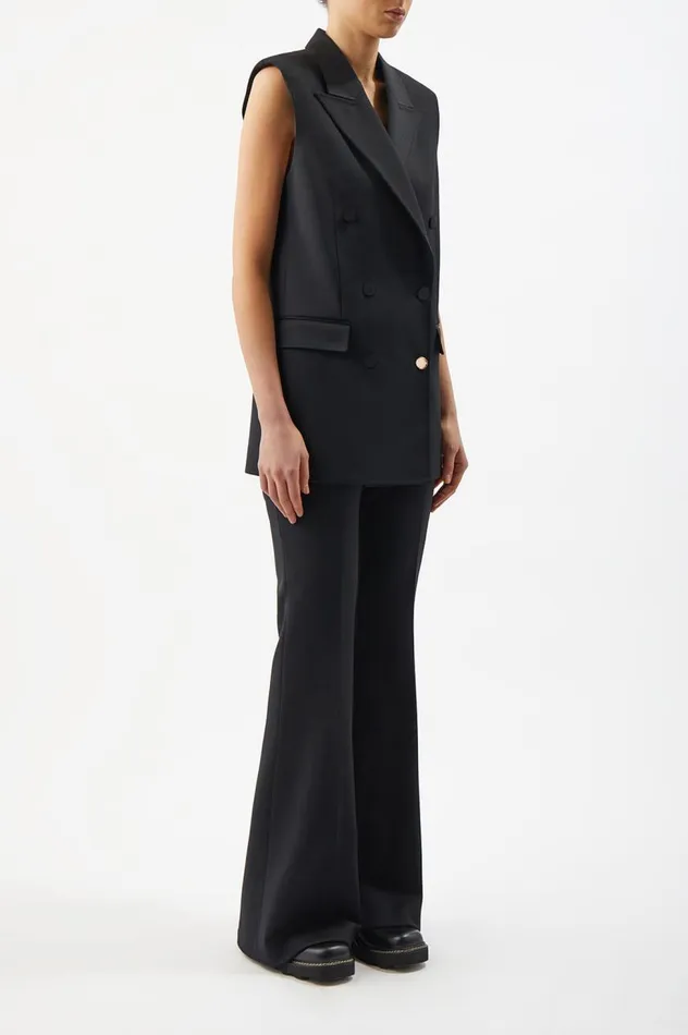 Women Suits Gabriela Hearst Mayte Vest In Black Sportswear Wool