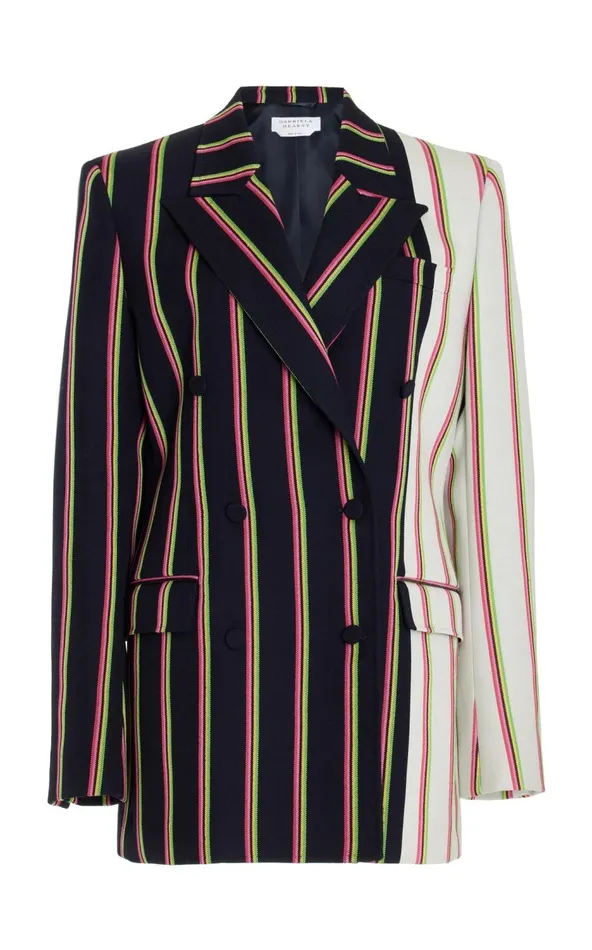 Women Suits Gabriela Hearst Mccoi Blazer In Navy Multi Striped Wool
