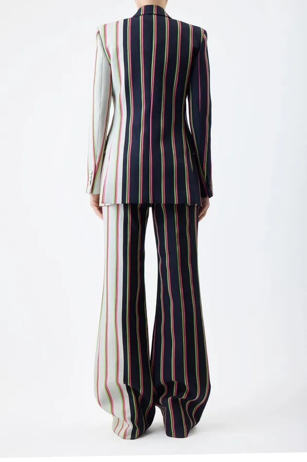 Women Suits Gabriela Hearst Mccoi Blazer In Navy Multi Striped Wool